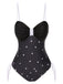 Black 1950s Bowknot Polka Dots Swimsuit, vintage swimsuit, pin-up swimwear - perfect for women who love vintage and retro fashion