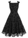 Black 1950s Butterfly Flocking Mesh Dress, vintage dress, retro fashion, rockabilly, pin-up fashion - perfect for women who love vintage and retro fashion