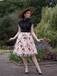 Black 1950s Butterfly Patchwork Vintage Dress - vintage dress, retro fashion, rockabilly