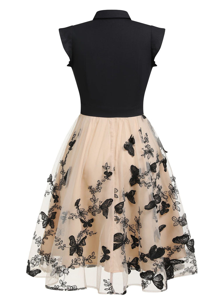 Black 1950s Butterfly Patchwork Vintage Dress: timeless style reimagined