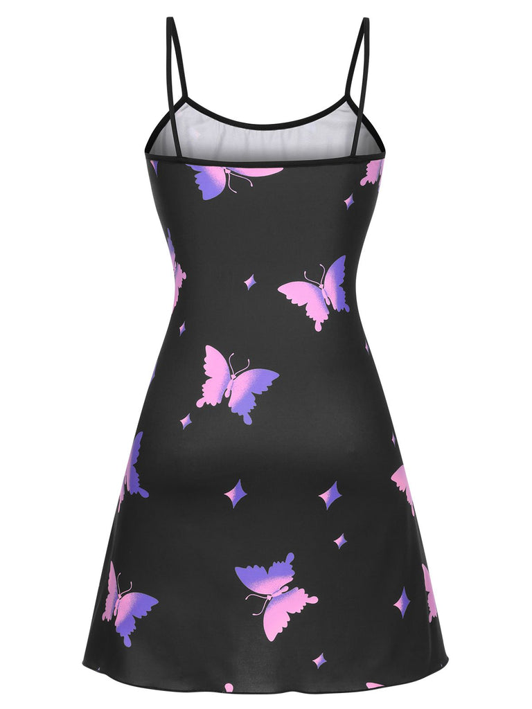 Black 1950s Butterfly Suspender Sleepwear, vintage fashion, retro style - perfect for women who love vintage and retro fashion