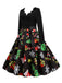 Black 1950s Christmas Gift Tree Belted Dress: where 1950s romance meets her modern spirit
