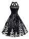 Black 1950s Christmas Halter Swing Dress: timeless style reimagined