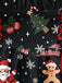 Black 1950s Christmas Print Lace-Up Dress - vintage dress, retro fashion, rockabilly