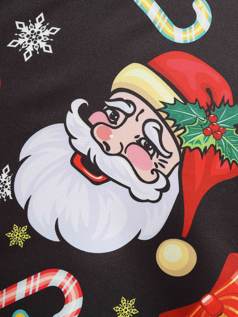 Black 1950s Christmas Santa Belted Dress — the kind of 1950s dress that makes strangers smile