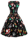 This Black 1950s Christmas Santa Claus Candy Dress wraps her in 1950s elegance, one twirl at a time