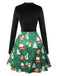 Black 1950s Christmas Stand Collar Velvet Dress, vintage dress, retro fashion, rockabilly, pin-up fashion - perfect for women who love vintage and retro fashion