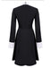 Black 1950s Color Block Moderate Dress: where 1950s romance meets her modern spirit