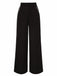 Black 1950s Contrast Trim Straight-Leg Pants: 1950s power dressing, reimagined