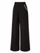 These Black 1950s Contrast Trim Straight-Leg Pants carry 1950s ambition in every seam