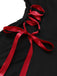 Black 1950s Cross Contrast Ruffle Hem Nightdress - vintage dress, retro fashion, rockabilly