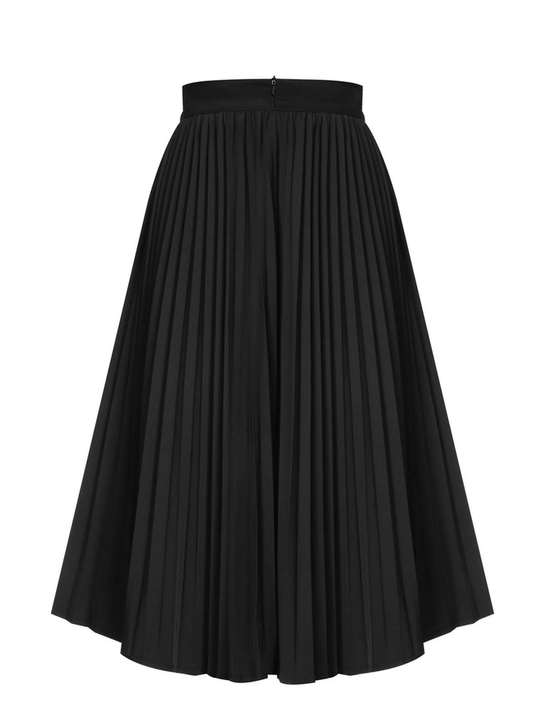 Black 1950s Elegant Pleated Skirt, vintage skirt, retro style - perfect for women who love vintage and retro fashion