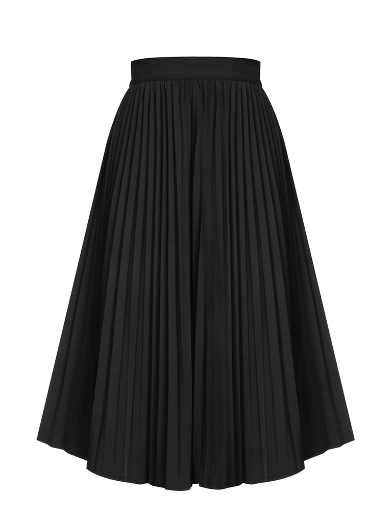 Black 1950s Elegant Pleated Skirt, vintage skirt, retro style - perfect for women who love vintage and retro fashion