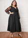Black 1950s Floral Mesh Sleeves Dress — vintage elegance for the modern woman