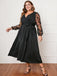 Black 1950s Floral Mesh Sleeves Dress — vintage elegance for the modern woman