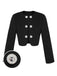 She throws on this Black 1950s Fragrant Short Button Jacket and the city feels like 1950s Paris