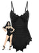 [Pre-Sale] Black 1950s Gothic Batwing Hem One Piece Swimsuit - vintage swimsuit, pin-up swimwear for vintage lovers