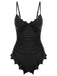 [Pre-Sale] Black 1950s Gothic Batwing Hem One Piece Swimsuit - vintage swimsuit, pin-up swimwear for vintage lovers