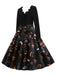 Black 1950s Halloween Petal Collar Dress: where 1950s romance meets her modern spirit