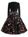 This Black 1950s Halloween Petal Collar Dress wraps her in 1950s elegance, one twirl at a time