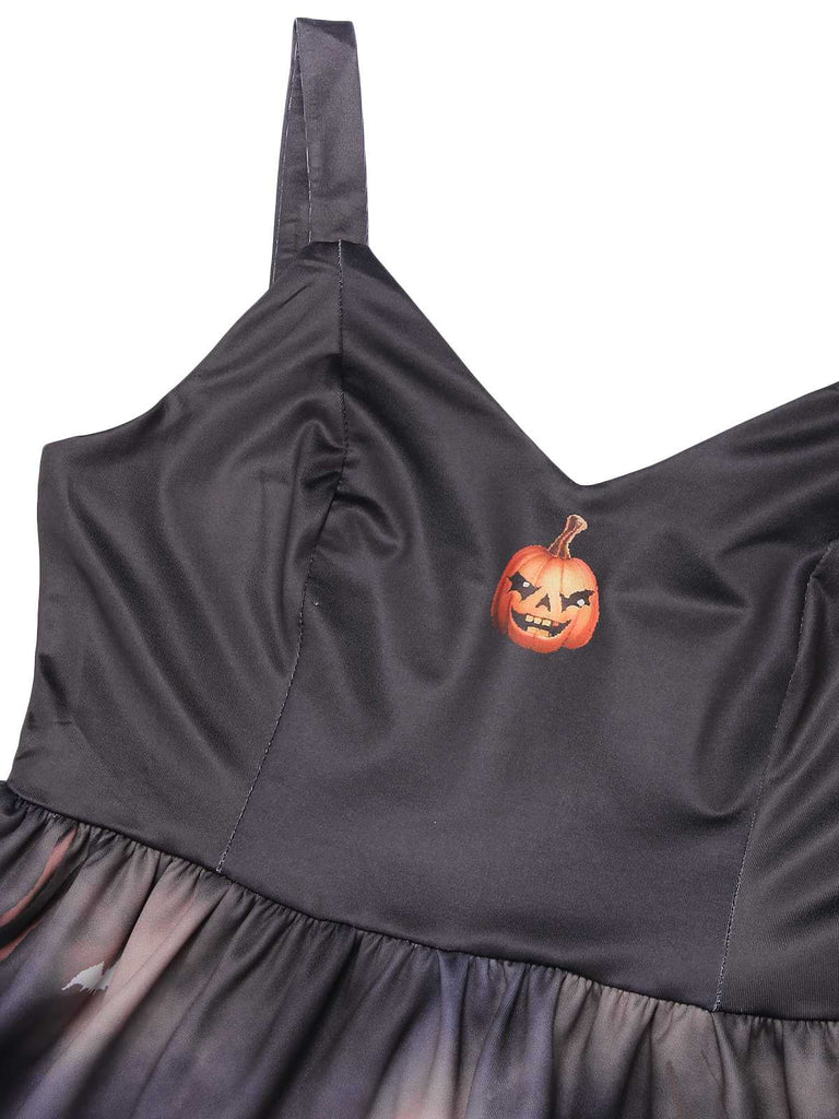 Black 1950s Halloween Pumpkin Swing Dress: timeless style reimagined