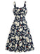 Purple 1950s Patchwork Gothic Halloween A-Line Dress
