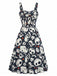 Purple 1950s Patchwork Gothic Halloween A-Line Dress