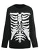 Black 1950s Halloween Skeleton Print Knit Sweater - vintage fashion, retro style, classic black
