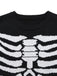 Black 1950s Halloween Skeleton Print Knit Sweater - vintage fashion, retro style, classic black