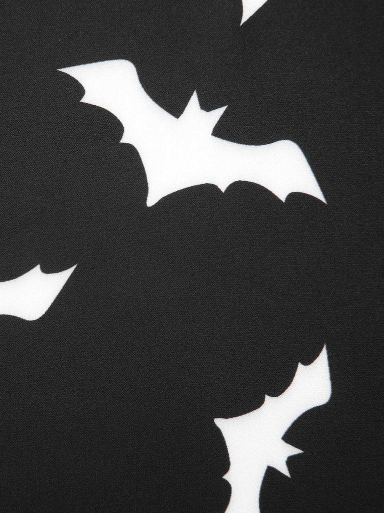 Black 1950s Halloween Spaghetti Strap Bat Dress — vintage elegance for the modern woman