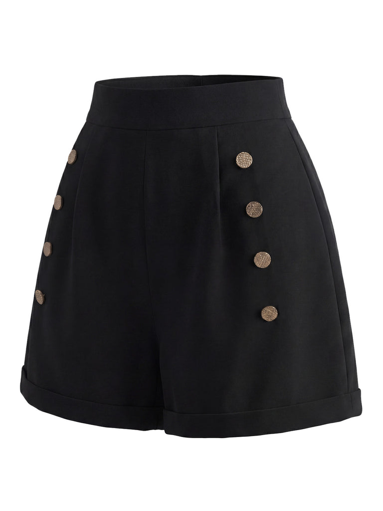 Black 1950s Ruffle Shorts 7