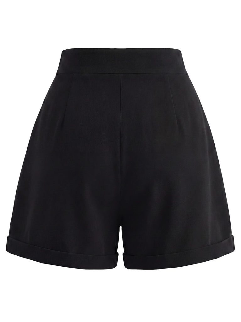 Black 1950s Ruffle Shorts 8