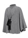 Black 1950s Houndstooth Lace-Up Cloak Coat - vintage fashion, retro style, classic black
