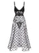 She slips into this Black 1950s Lace Hearts Mesh Nightgown and suddenly it's a 1950s daydream