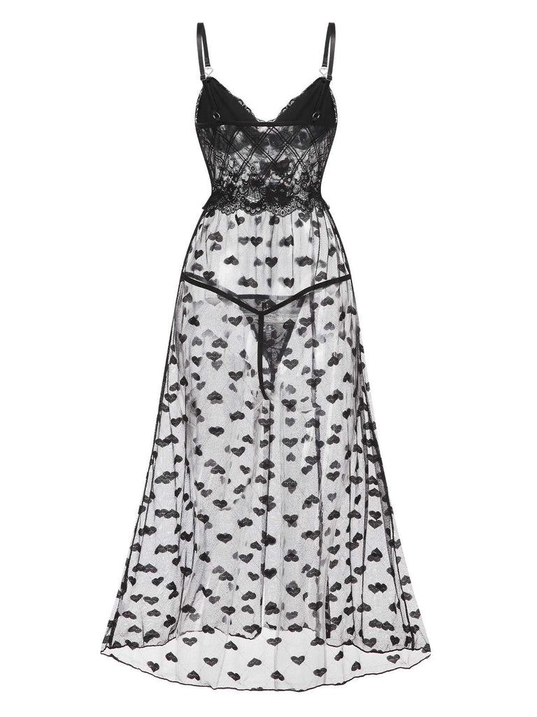 1950s Lace Hearts Mesh Nightgown | 1950s | vintage dress, retro fashion