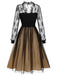 [US Warehouse] Black 1950s Lace Patchwork Mesh Dress, vintage dress, retro fashion, rockabilly, pin-up fashion - perfect for women who love vintage and retro fashion