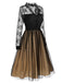 [US Warehouse] Black 1950s Lace Patchwork Mesh Dress, vintage dress, retro fashion, rockabilly, pin-up fashion - perfect for women who love vintage and retro fashion