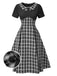 Black 1950s Lapel Pleated Plaid Patchwork Dress, vintage dress, retro fashion, rockabilly, pin-up fashion - perfect for women who love vintage and retro fashion