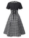 Black 1950s Lapel Pleated Plaid Patchwork Dress, vintage dress, retro fashion, rockabilly, pin-up fashion - perfect for women who love vintage and retro fashion