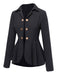 Black 1950s Lapel Ruffles Double Breasted Jacket, vintage coat, retro outerwear - perfect for women who love vintage and retro fashion