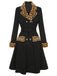 Black 1950s Leopard Lapel Pocket Coat, vintage coat, retro outerwear - perfect for women who love vintage and retro fashion