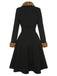 Black 1950s Leopard Lapel Pocket Coat, vintage coat, retro outerwear - perfect for women who love vintage and retro fashion