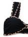 Black 1950s Leopard Trim Metal Starfish Bikini Set - vintage swimsuit, pin-up swimwear for vintage lovers