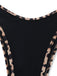 Black 1950s Leopard Trim Metal Starfish Bikini Set - vintage swimsuit, pin-up swimwear for vintage lovers