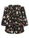 Black 1950s Off-Shoulder Floral Romper, vintage romper, retro jumpsuit - perfect for women who love vintage and retro fashion