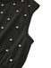 Black 1950s Pearl Beading Bow Belt Jumpsuit - vintage jumpsuit, retro fashion, classic black