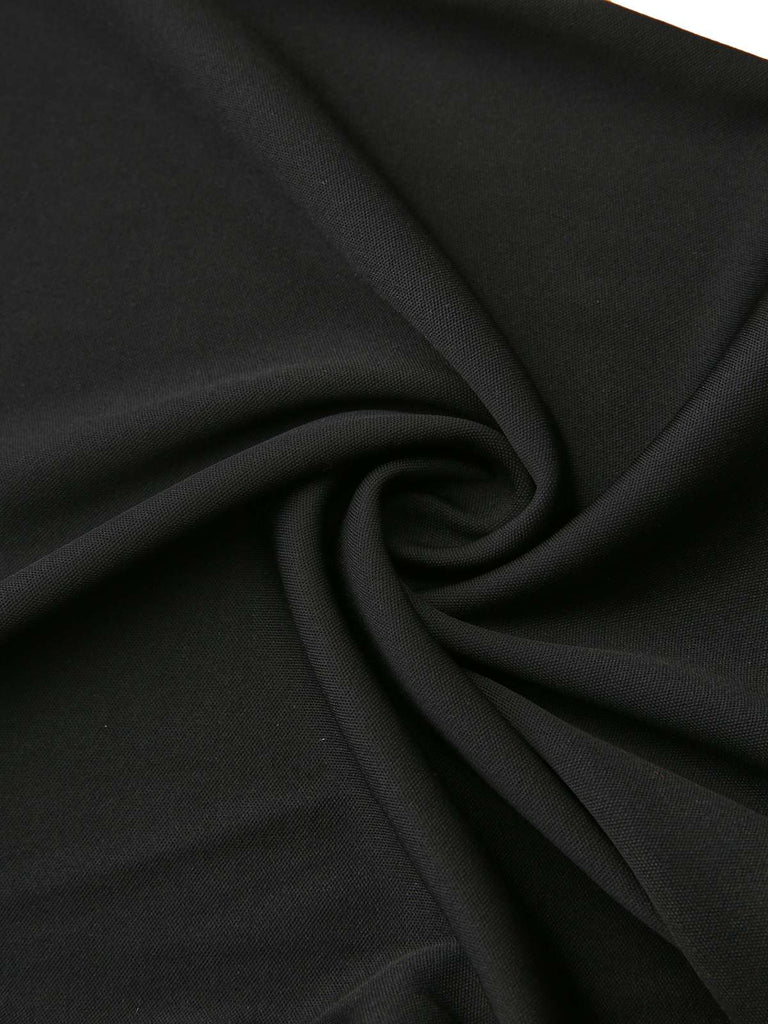 Black 1950s Pearl Beading Bow Belt Jumpsuit - vintage jumpsuit, retro fashion, classic black