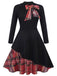 Black 1950s Plaid Patchwork Swing Dress: timeless style reimagined