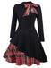 Black 1950s Plaid Patchwork Swing Dress — vintage elegance for the modern woman