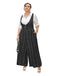 Black 1950s Plaid Wide-Leg Overalls Jumpsuit - vintage jumpsuit, retro fashion, classic black